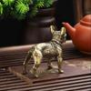Retro Brass Bulldog Desk Ornaments Miniatures Figurines Handmade Cute Animal Tea Pet Dog Statue Ornament Home Decorations Gifts