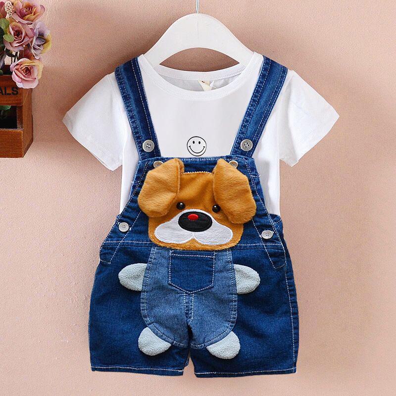 Літо 2025 Дитячі джинсові шорти та комбінезон для хлопчиків та дівчаток