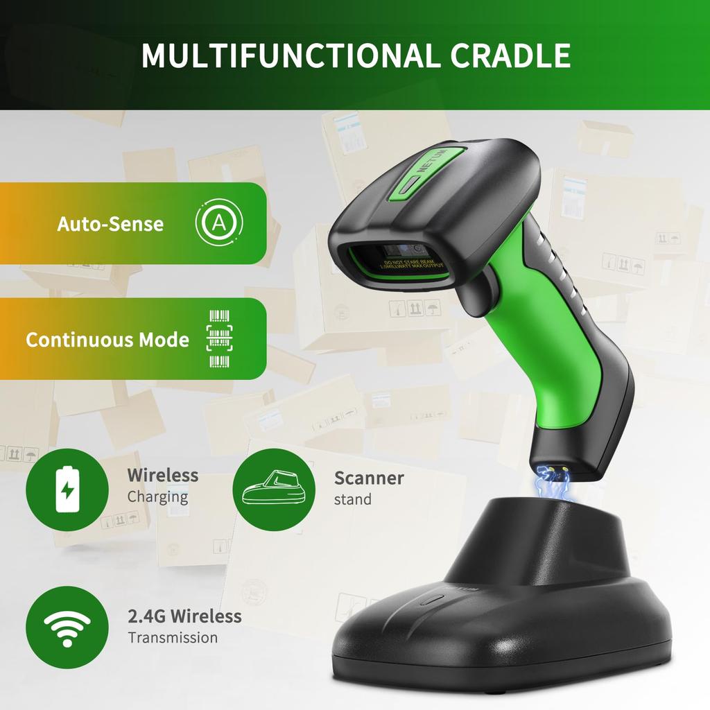 NETUM QR Code Rugged Wireless Bluetooth Barcode Reader with Honeywell Area Imaging Scan Drop Compatible with and iOS Scanner, 2D/1D Engine, 2600mAh,