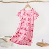Summer Cartoon Girls' Nightgown - Breathable, Loose-Fit Pajamas for Baby Girls