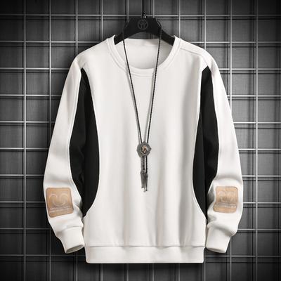 Ronde Nek Sweatshirt voor Mannen, Herfst en Winter Casual T-shirt met Lange Mouwen, Nieuwe Koreaanse Versie, Trendy Velours, Veelzijdige Losse Top