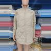 Women's OverSize Loose Cotton Parka Quilting Design Spliced Knitted Long Sleeve Zipper Stand Up Collar Thin Coat Drawstring Hem Overwear Autumn Winter