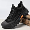 Men's Low-Top Hiking Shoes with Non-Slip Toe Cap, Thick Soft Sole, and Lace-Up Design – Ideal for Outdoor Casual Wear.