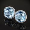 Sweet And Luxurious  Jewelry, European And American Sparkling Personality, Bride'S Wedding, Blue Zircon Earrings