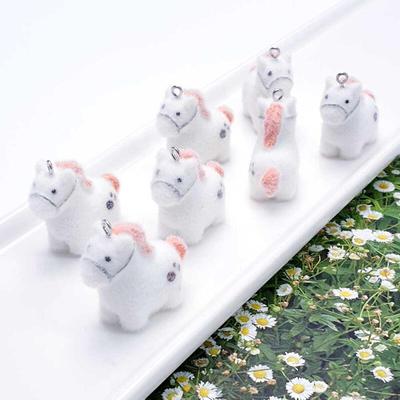 Flocking Fluffy Animal Horse Keychain Pendant Accessory Accessories