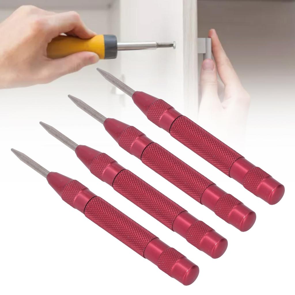 4Pcs Center Punch Automatic High Speed Steel 5in Tool Set Kit for Installation Maintenance