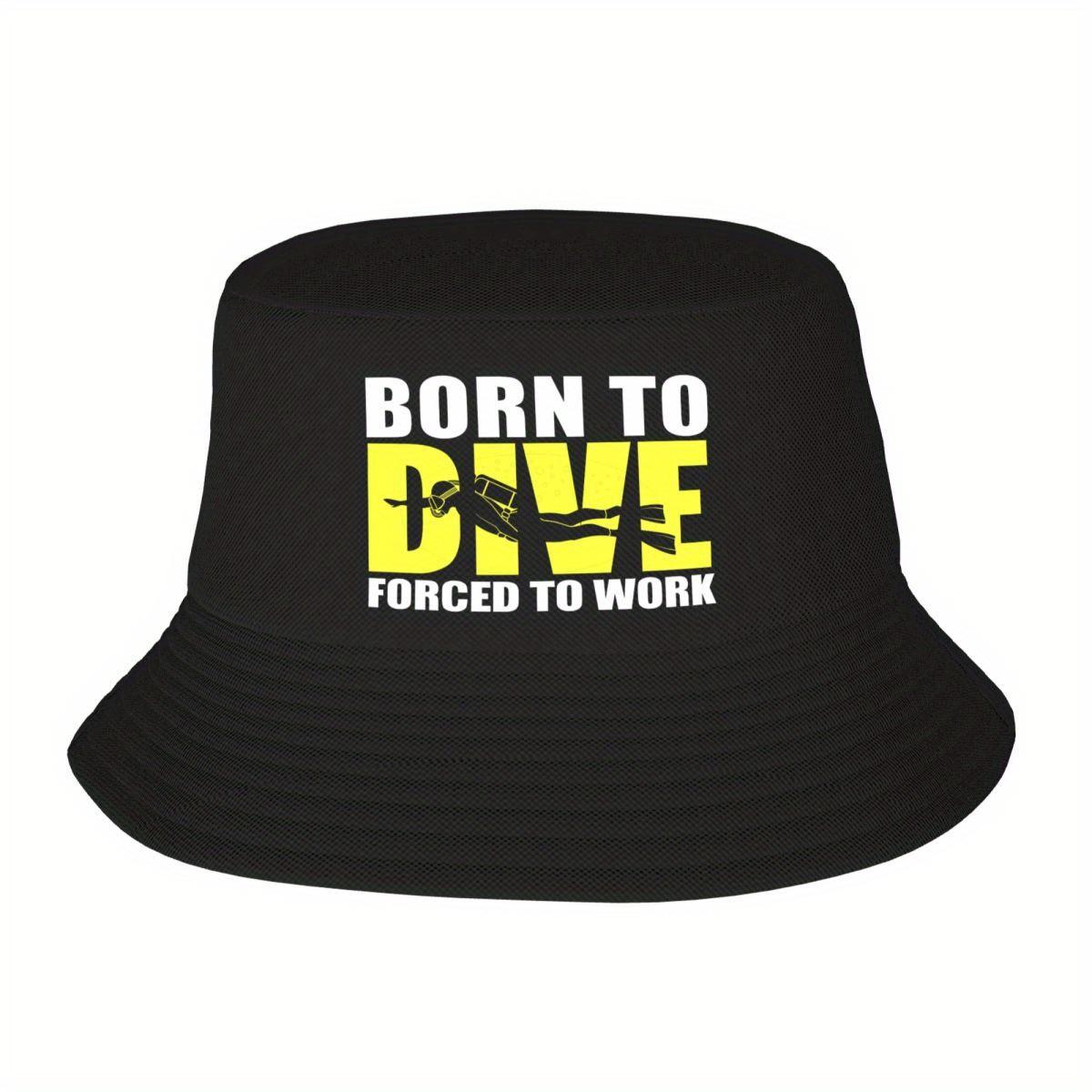 

Custom Unisex Born To Dive Bucket Hat Beach Sun Diver Scuba Diving Summer Camping Hats