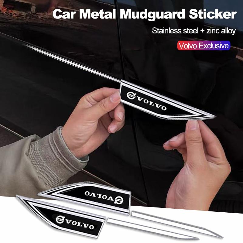 2Pcs Metal Car Fender Side Wing Emblem Badge Sticker Accessories For Volvo EX30 XC60 XC40 V60 V40 XC90 XC70 V50 S60 V70 EX90 T6 apk123