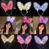 Realistic Glowing Plush Headband LED Light Luminous Bunny Headband  Amusement Park