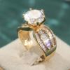 Luxurious Sparkling Synthetic Zircon Ring Fashionable and Versatile Wedding Engagement Valentine's Day Anniversary Rings