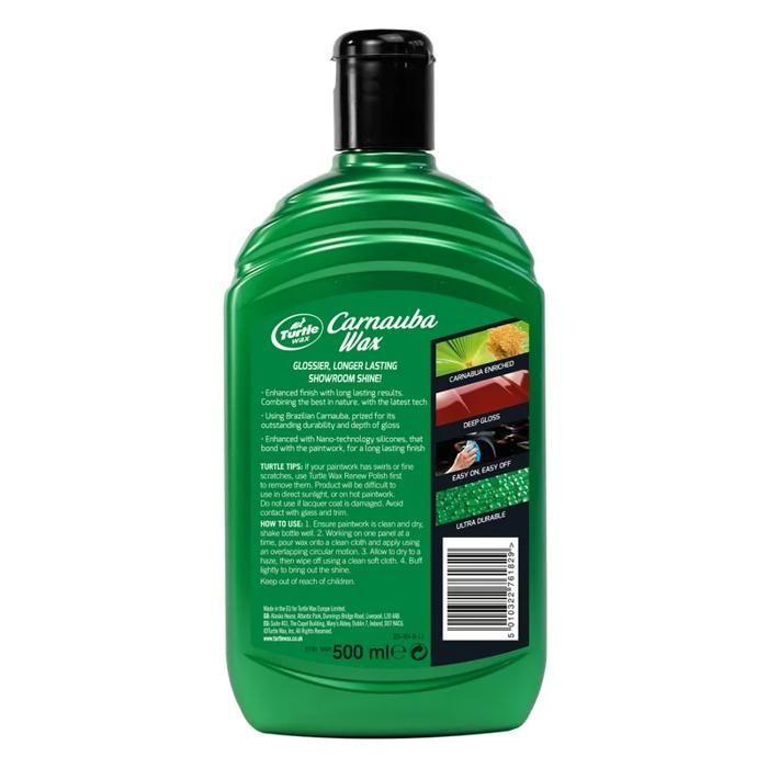 Turtle Wax - Cire De Voiture Carnauba Protection Et Brillance Durable 500ml