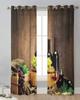 Wine Glass Wine Fruit Grapes Sheer Curtains for Living Room Decoration Window Curtains for Kitchen Tulle Voile Organza Curtains