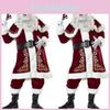 Luxurious Velvet Santa Claus Suit For Christmas Celebrations And Cosplay Parties
