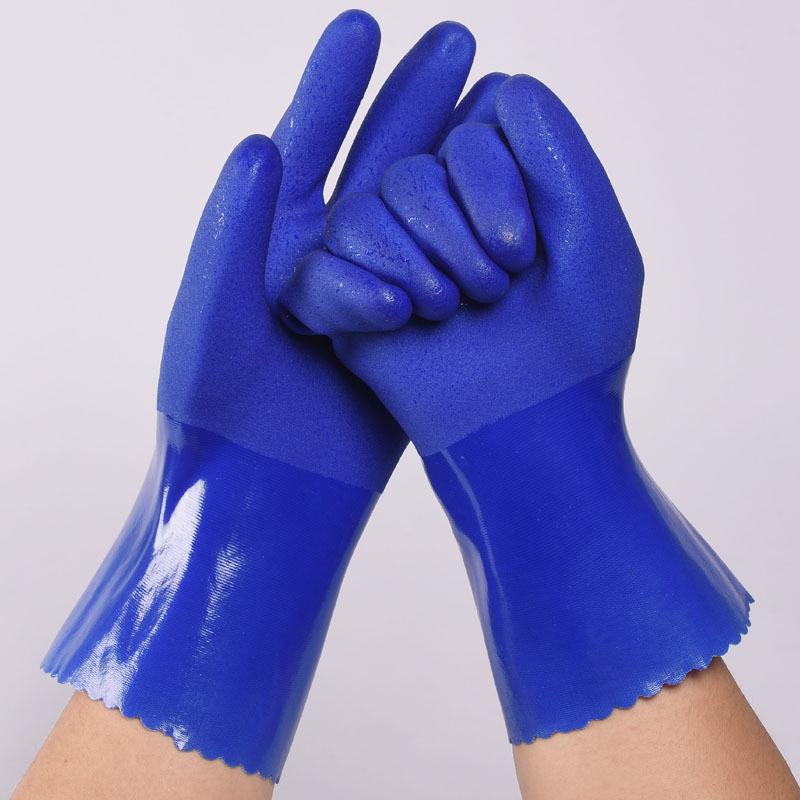 

Міцні водонепроникні літні гумові рукавички з пластиковим покриттям: Потовщений, стійкий до проколів, маслостійкий для обробки риби