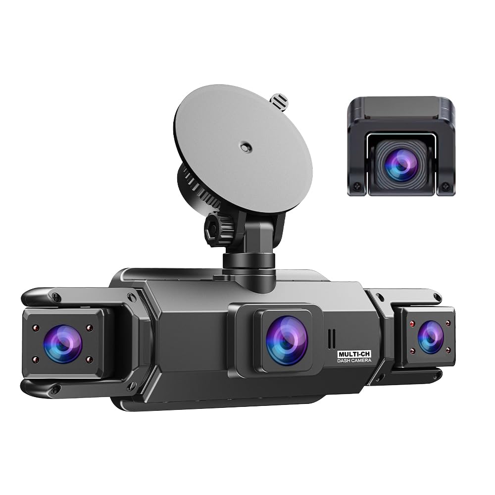 

HUAJUN Автомобильный видеорегистратор с левой и правой 4 1080P HD Dash Сверхширокий Парковочный WDR Инфракрасная Ночная Циклическая Запись Ударов Передняя, Задняя, Камеры, Объективы, чёрный