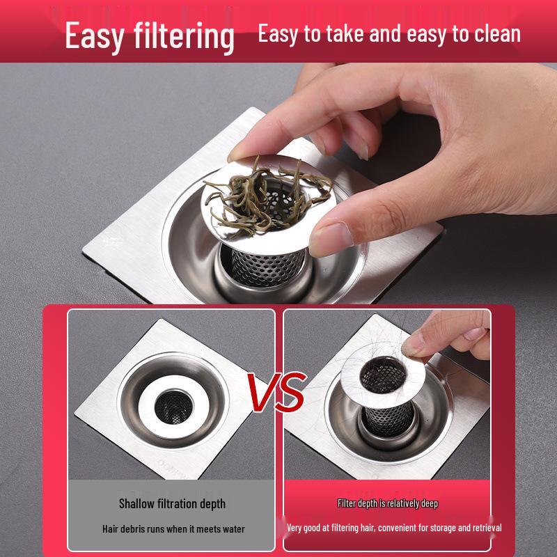 304 Stainless Steel Anti-Clog Floor Drain Cover for Bathroom & Kitchen