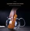 Large-Capacity Heat-Resistant Glass Teapot with Stainless Steel Filter