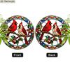 Acrylic Pair of Northern Cardinals on Branch Suncatcher Stained Glass Effect Window Hanging Ornament Bird Themed Gift for Home