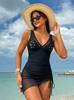 Europäischer und amerikanischer neuer sexy Bikini Netzrock-Typ Hohl Schlank Einteiler Badeanzug Kordelzug Damen Badeanzug