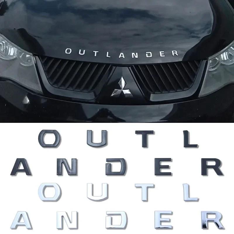 ABS Car Front Hood Letters Emblem Cover Sticker for Mitsubishi OUTLANDER Logo Rear Trunk Emblem Styling Modified Decoration MQ9