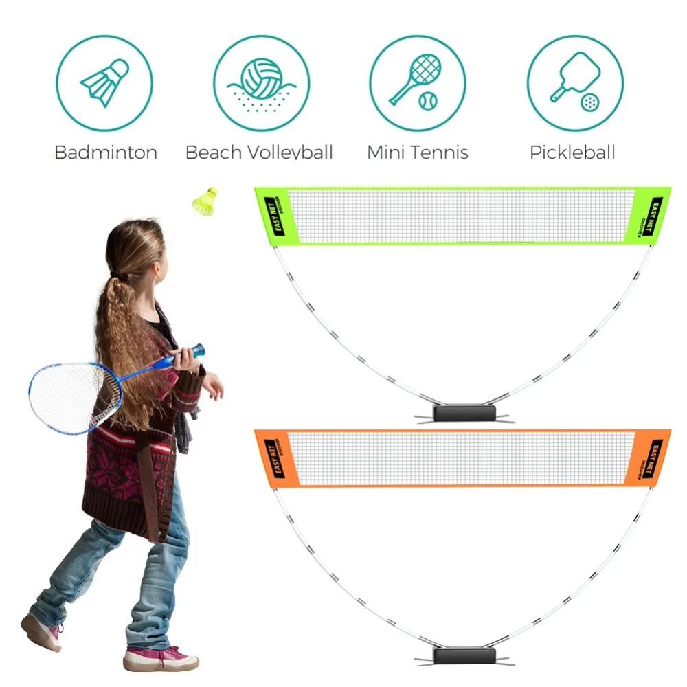 

Height Adjustable Volleyball Tennis Training Net For Court Backyard Beach зелений