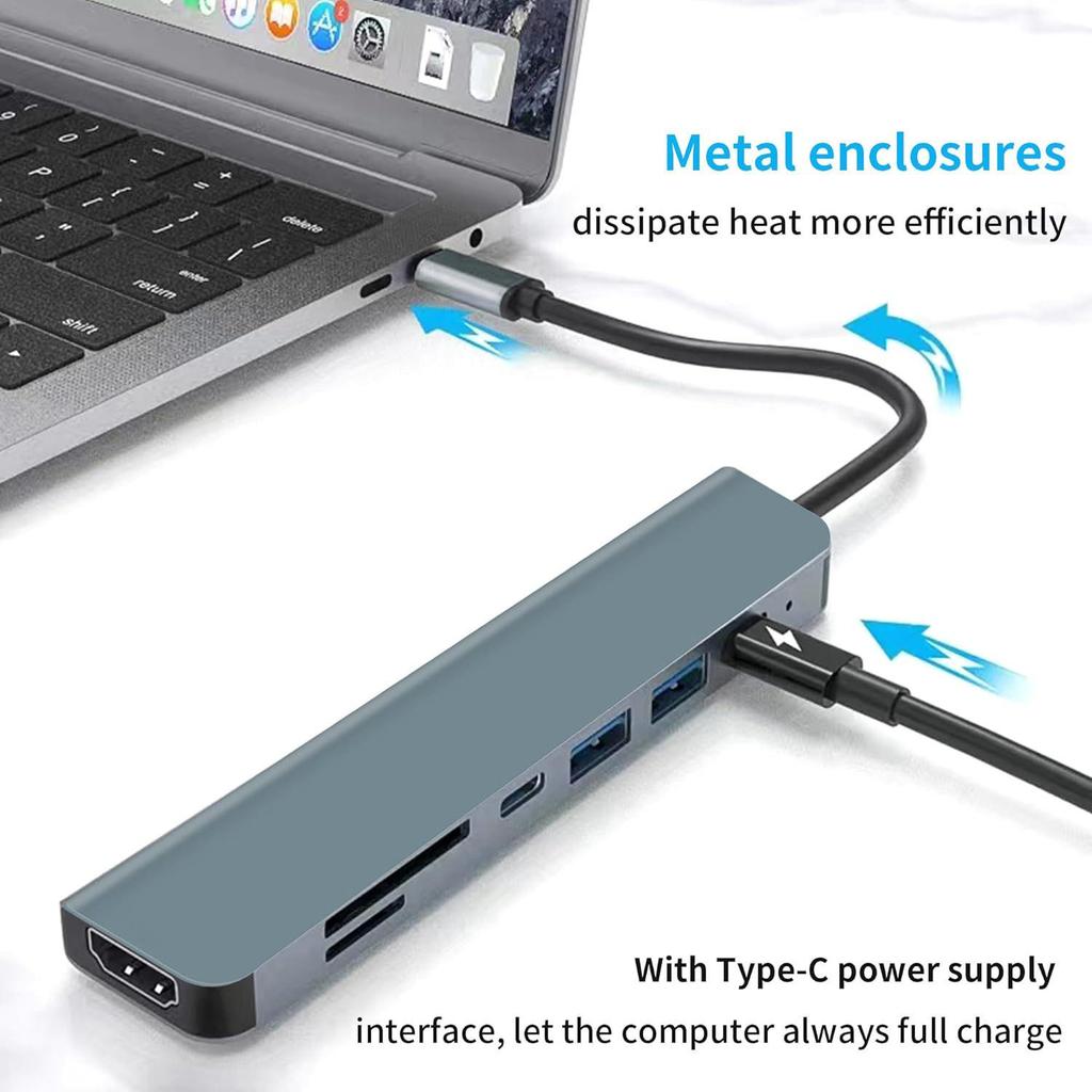 Hub USB-C Multi-Port HDMI Ultra 4K: Dock di espansione 7-in-1 da Type-C a HDMI con splitter USB 3.0.