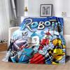 Robot Dreams Cartoon Robot Flannel Throw Blanket Retro Sci-Fi Spanish Anime Sofa Cover Home Decor Gift For Movie Lovers
