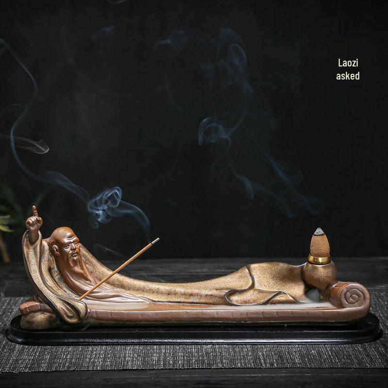 

Artistic Ceramic Backflow Incense Burner Stand - Perfect for Tea or Incense Ceremonies