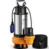 Submersible Water Pump, 2200W 60000L/H, W/ 10 M Cord and Automatic Tethered Float Switch, Portable Stainless Steel for Dirty or Clean, Drain Floods,