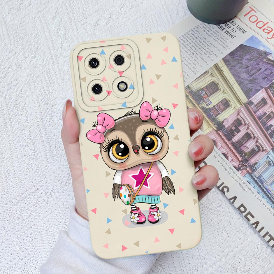 For Honor X8a X8b Cases Cute Dinosaur Leopard Print Liquid Silicone Protective Cover For Honor X8A Honor X8B 6.7 Inches Fundas