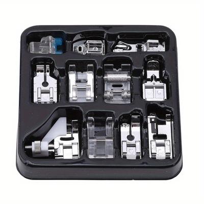 Juego de 11 prensatelas para máquina de coser doméstica, prensatelas para trenzado, costura y tejido, accesorios.