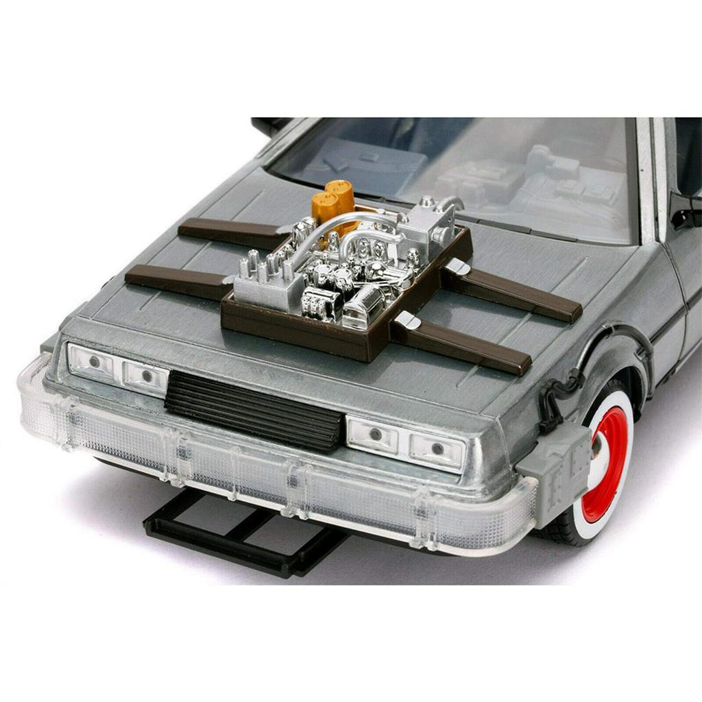 Back to the Future Part III Jada Toys Metals 1/24 Scale Diecast Car Time Machine Delorean with Light-Up