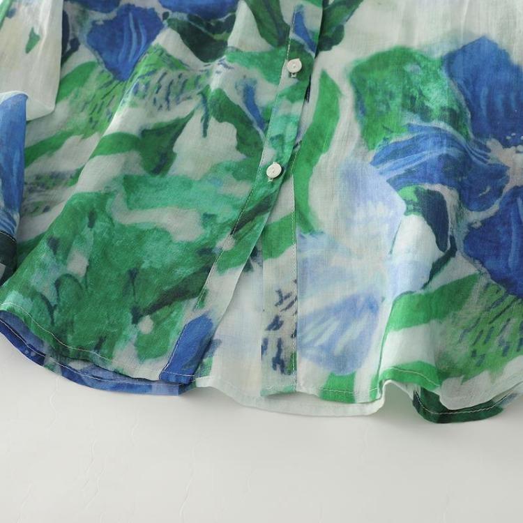 New Floral Print Autumn Blouse Plus Size Women Tops Long Sleeve Casual Loose Cotton Tees Shirts