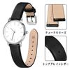 ANNEFIT Genuine Leather Watch Quick Black with Silver Buckle Band, 18mm, Thin, Release,