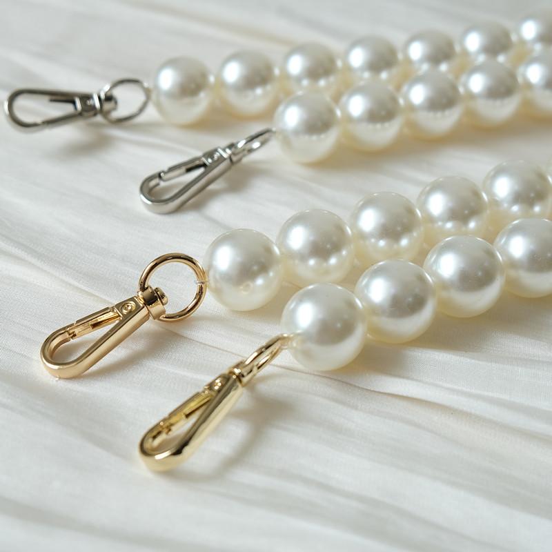 New Fashion Woman Handbag Accessory Parts PVC Pearl Acrylic Resin Chain Luxury Solid Strap Women Shoulder Clutch Handle Chains