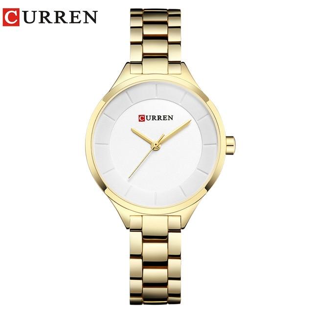 CURREN Módní dámské hodinky špičkové značky Náramek z nerezové oceli Quartzové dámské náramkové hodinky Dámské dárky Hodinky 9015