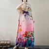 Short Sleeve Plus Size Vintage Floral New In Dresses for Women Casual Loose Maxi Long Summer Dress