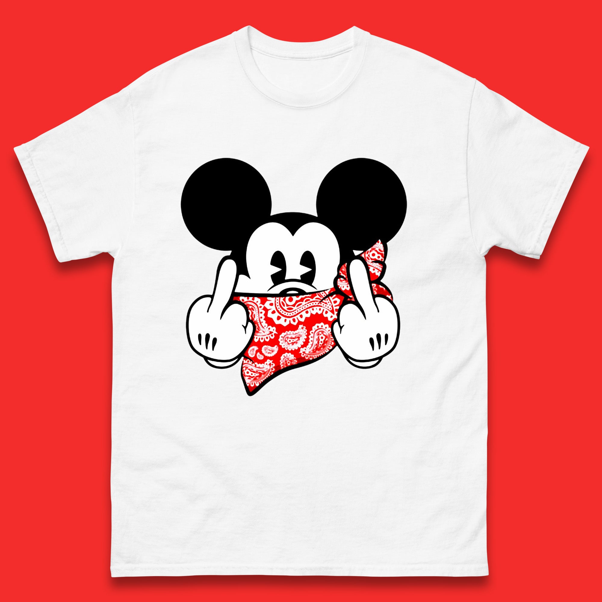Fuck You Mickey Mouse Middle Fingers Funny Bad Ass Sarcastic Disney Mickey Sarcasm Humor Joke Mens Tee Top 4XL