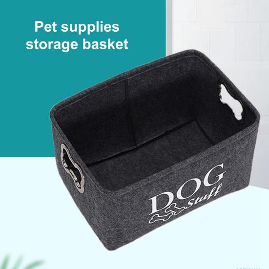 Boîte de rangement pour jouets pour animaux de compagnie avec poignée, panier de rangement pratique pour vêtements, couvertures, jouets, organisateur pour la maison