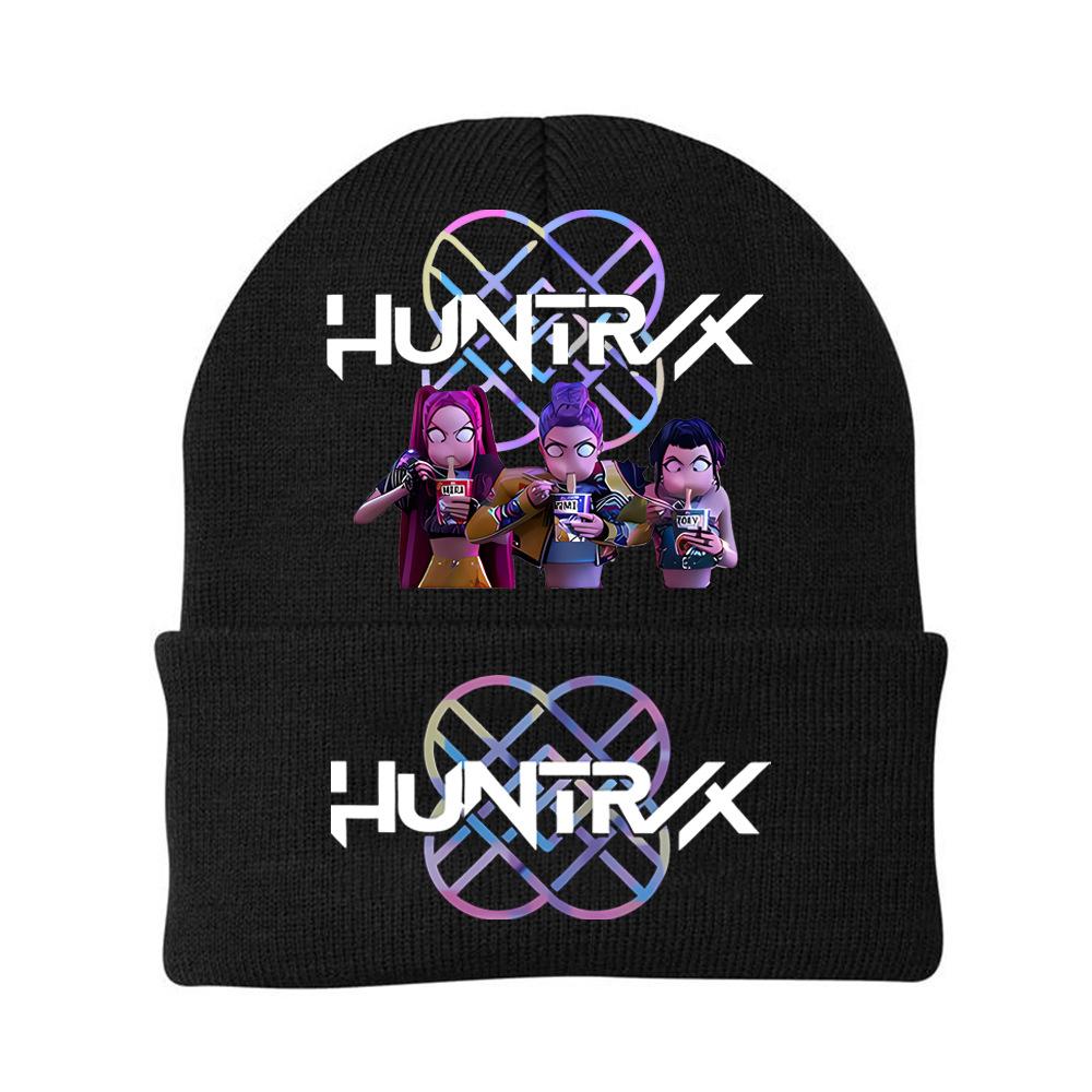 K-Pop Demon Hunters Kids Boys Girls Rumi Zoey Mira Knitted Hat Velvet Hat Autumn Winter Warm Kids Knitted Cap