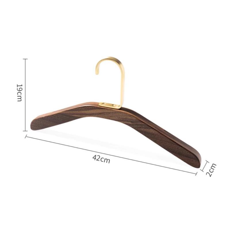 

1 шт. Деревянная вешалка Вешалки для хранения в шкафу Органайзер для прачечной Вешалка для пальто из натурального дерева с латунным крючком Прочные вешалки для одежды