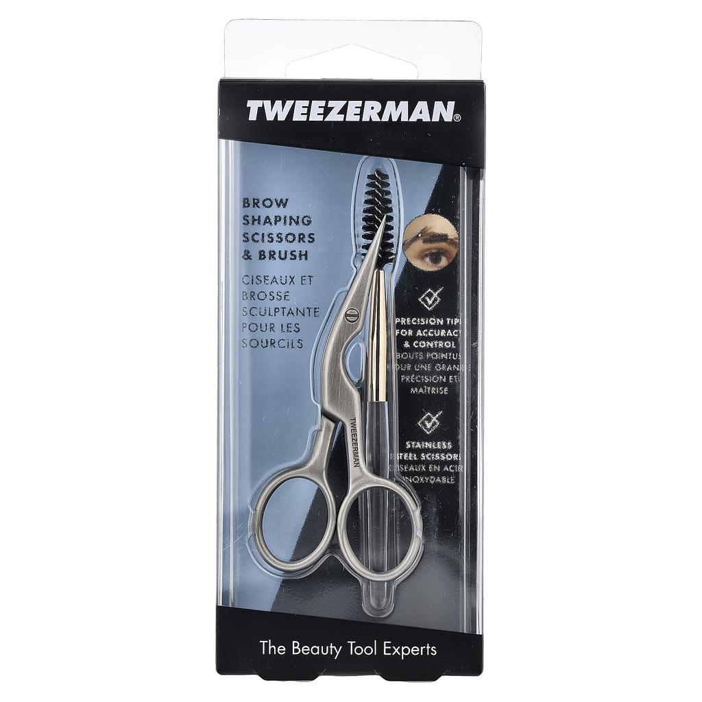 TWEEZERMAN Brow Shaping Scissors & Brush, 2-Piece Set