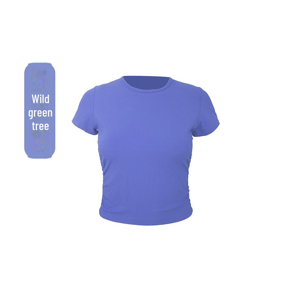 Lu Yoga Fitness Women's Slim Quick-Dry Short-Sleeve T-Shirt for Running