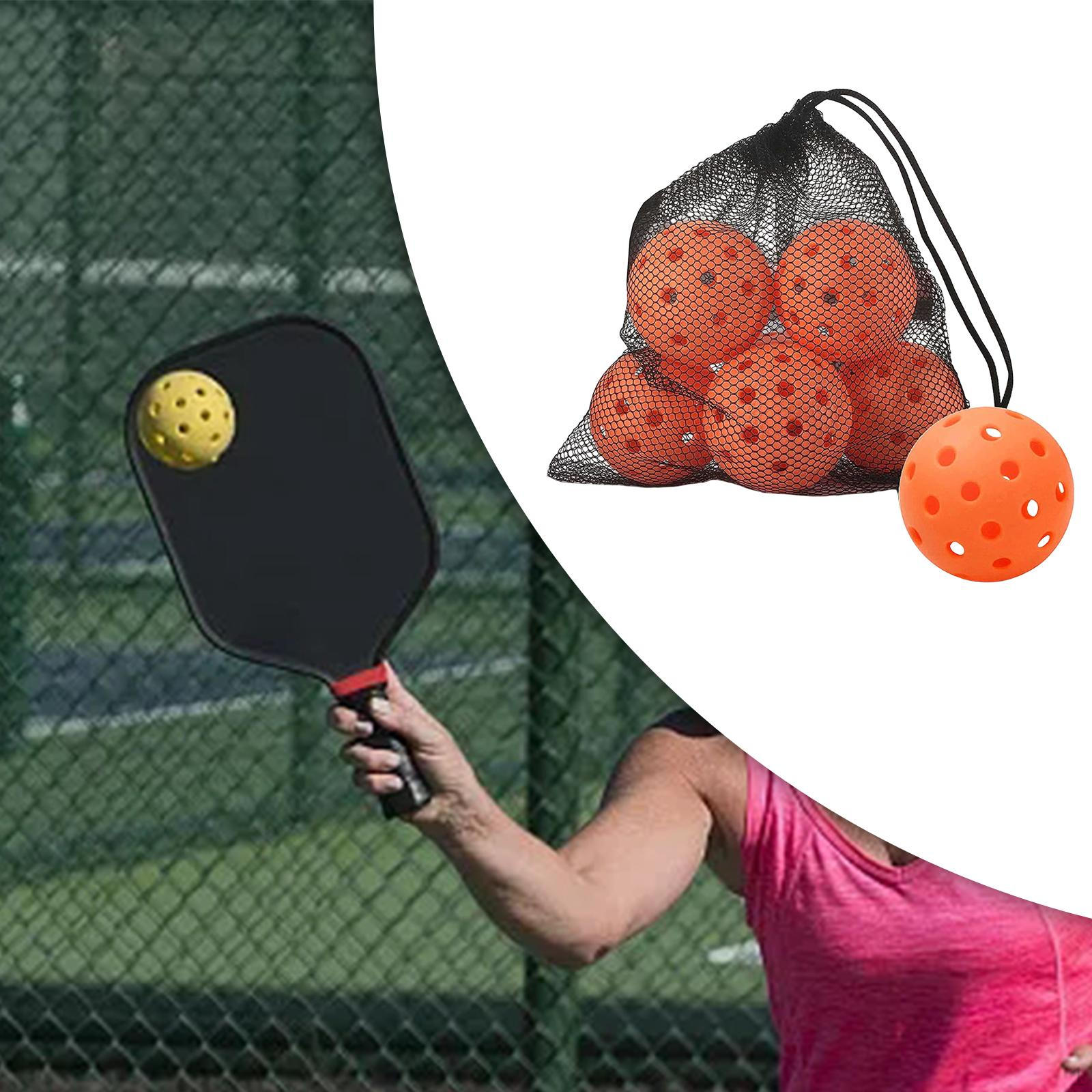 

6 упаковок шариков Pickleball в сетчатом пакете, 40 отверстий в помещении и на открытом воздухе