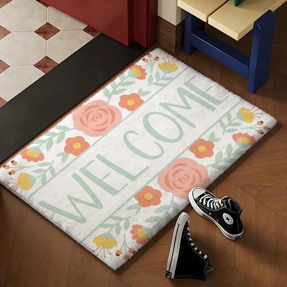 Welcome COOL Floor Mat Soft Flannel Rug Non-Slip Absorbent Mat For Bathroom Bedroom Home Decor