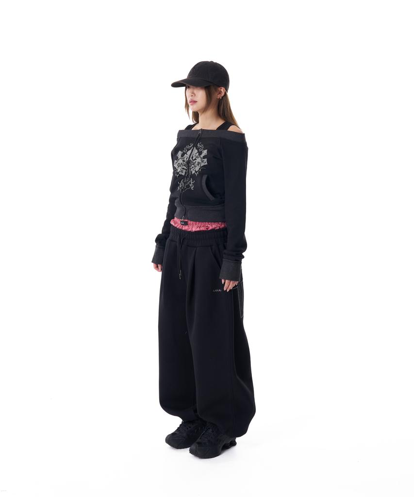 AAKAM Laced Cros2 Patch Sweatpants (Black)