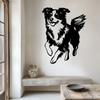 Border Collie Metal Wall Art Sculpture Weather Resistant Dog Lover Gift Garden Fence Living Room Decor Christmas New Year 1pc