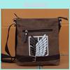 Attack On Titan Canvas Shoulder Bag For Men With Durable Fabric And Cartoon Print