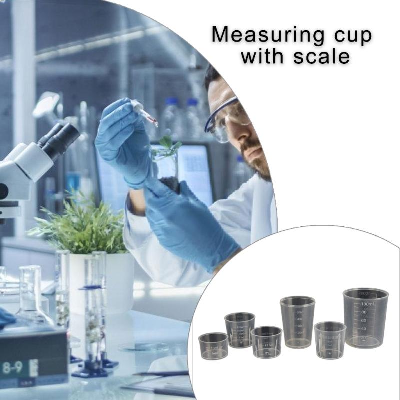 5Pcs/set Clear Laboratory Measuring Cylinder for Kitchen Cooking Measuring Tool Liquid Measuring Cup Clear Kitchen Cup