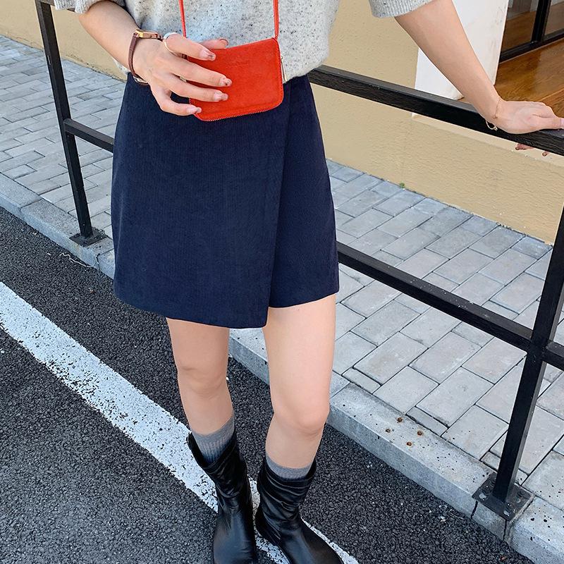 

Женская миди-юбка из вельвета с высокой посадкой - Приталенная А-силуэта кофейного цвета для осени/зимы 2025 Small